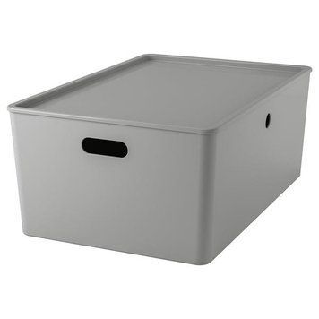 Контейнер із кришкою IKEA KUGGIS 37x54x21 см Сірий 895.967.61 895.967.61 ➜ Пакуємо МИ📦 фото