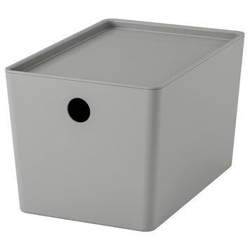 Контейнер із кришкою IKEA KUGGIS 18x26x15 см Сірий 495.967.63 495.967.63 ➜ Пакуємо МИ📦 фото
