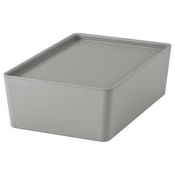 Контейнер із кришкою IKEA KUGGIS 18x26x8 см Сірий 295.967.64 295.967.64 ➜ Пакуємо МИ📦 фото
