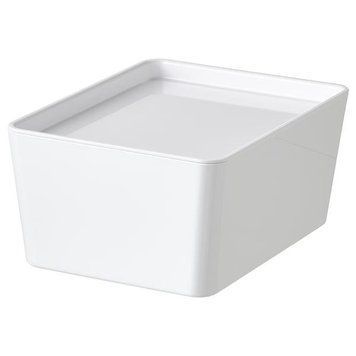 Контейнер із кришкою IKEA KUGGIS 13х18х8 см Білий 995.611.53 995.611.53 ➜ Пакуємо МИ📦 фото