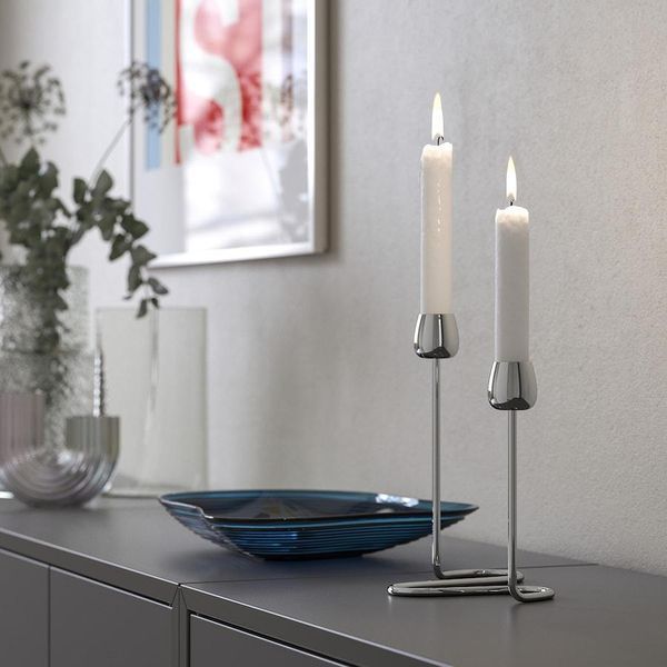 Підсвічник для 2 свічок IKEA SILVERP&Auml;RON Висота - 20 см Сріблястий 405.749.87 405.749.87 ➜ Пакуємо МИ📦 фото