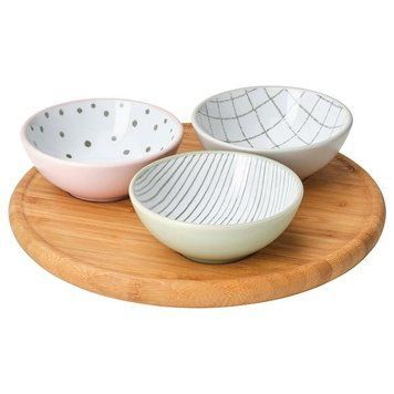 Піднос з мисками IKEA TR&Aring;DTICKA Бамбук/кераміка 4 предмети 105.372.70 105.372.70 ➜ Пакуємо МИ📦 фото