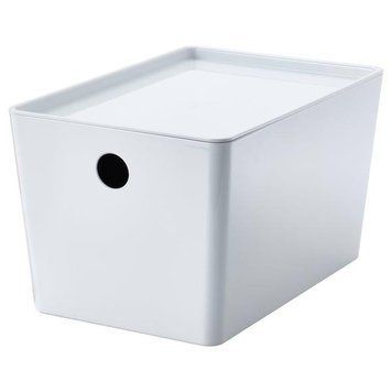Контейнер із кришкою IKEA KUGGIS 18x26x15 см Білий 495.611.55 495.611.55 ➜ Пакуємо МИ📦 фото