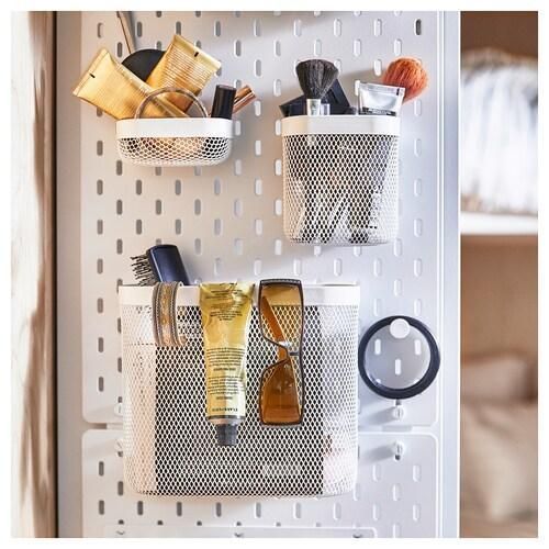 Набір корзин для настінного органайзера IKEA SK&Aring;DIS 3 предмети 505.177.60 Білий 505.177.60 ➜ Пакуємо МИ📦 фото