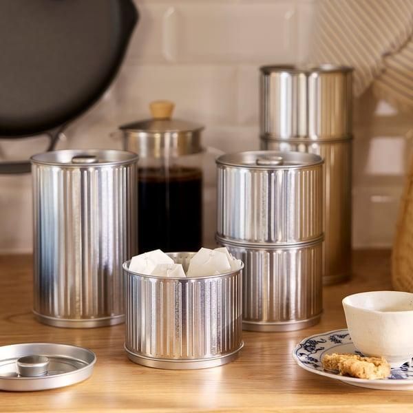 Банка с крышкой IKEA BETTHAJ 1,3 л Серебряная 506.056.91 506.056.91 ➜ Пакуємо МИ📦 фото
