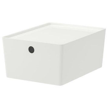 Контейнер із кришкою IKEA KUGGIS 26x35x15 см Білий 595.611.88 595.611.88 ➜ Пакуємо МИ📦 фото