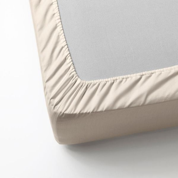 Простыня IKEA DVALA 80х200 см Бежевая 303.967.64 303.967.64 ➜ Пакуємо МИ📦 фото