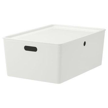 Контейнер із кришкою IKEA KUGGIS 37x54x21 см Білий 895.612.00 895.612.00 ➜ Пакуємо МИ📦 фото