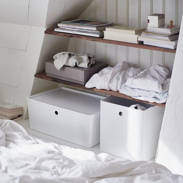 Контейнер із кришкою IKEA KUGGIS 37x54x21 см Білий 895.612.00 895.612.00 ➜ Пакуємо МИ📦 фото