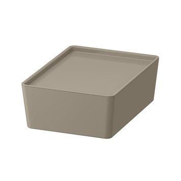 Контейнер з кришкою IKEA KUGGIS 18х26х8 см Сіро-бежевий 595.824.83 595.824.83 ➜ Пакуємо МИ📦 фото