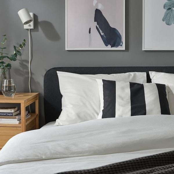 Наволочка IKEA SL&Aring;NH&Ouml;STMAL 50x50 см Черно-белая 905.996.31 905.996.31 ➜ Пакуємо МИ📦 фото