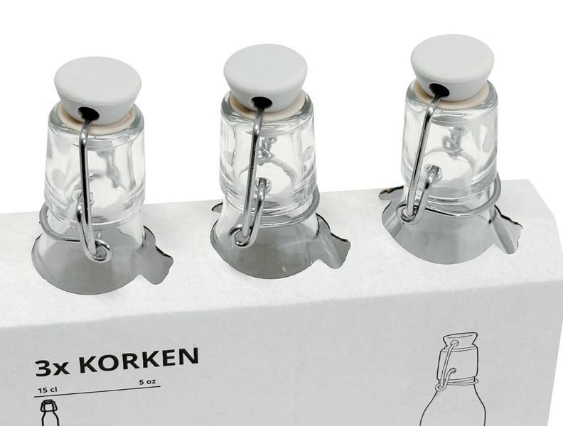 Набор бутылок с крышкой IKEA KORKEN (ИКЕА КОРКЕН). 80476334. 3 предмета 804.763.34 ➜ Пакуємо МИ📦 фото