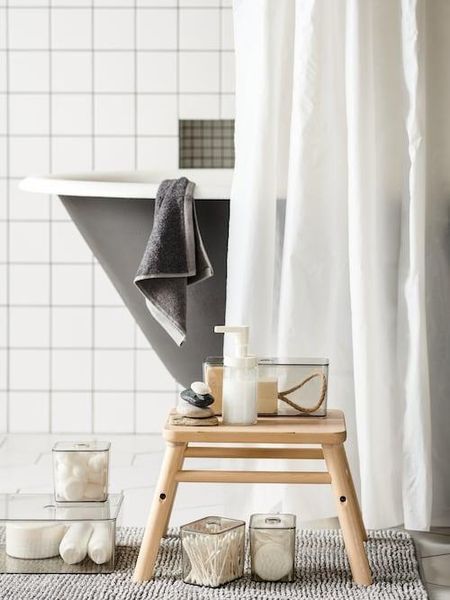 Штора для ванной комнаты IKEA BJARSEN (ИКЕА БЬЕРСЕН). 60443702. БЕЛАЯ 604.437.02 ➜ Пакуємо МИ📦 фото