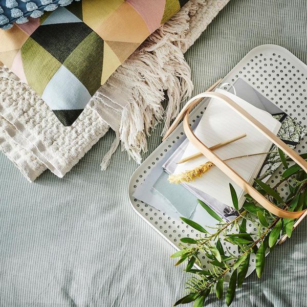 Піднос із ручками IKEA GR&Ouml;NFISK Білий / бамбук 205.790.66 205.790.66 ➜ Пакуємо МИ📦 фото