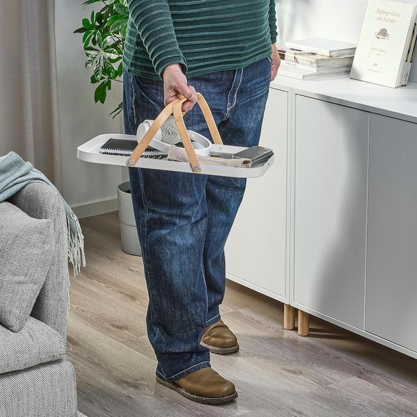 Піднос із ручками IKEA GR&Ouml;NFISK Білий / бамбук 205.790.66 205.790.66 ➜ Пакуємо МИ📦 фото