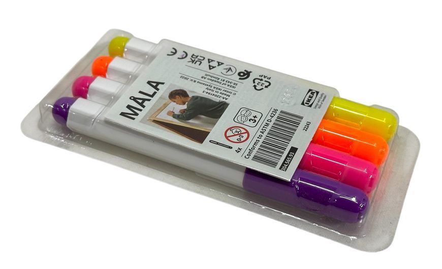 Набір маркерів IKEA MALA (ІКЕА МОЛА). 30456593. 4 предмети 304.565.93 ➜ Пакуємо МИ📦 фото