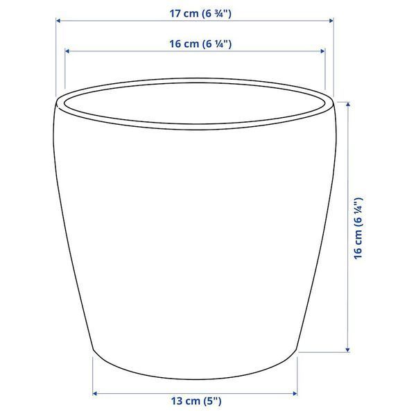 Горщик для квітів IKEA PERSILLADE Діаметр - 15 см Керамічний 005.256.11 005.256.11 ➜ Пакуємо МИ📦 фото