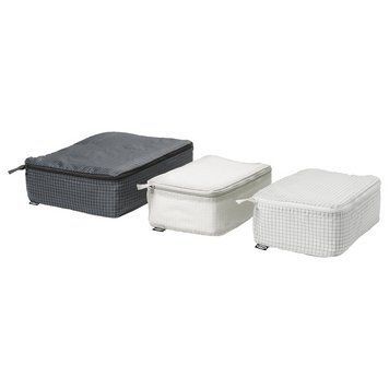 Набор сумок для одежды IKEA RENSARE Серо-черные 3 предмета 304.325.02 304.325.02 ➜ Пакуємо МИ📦 фото