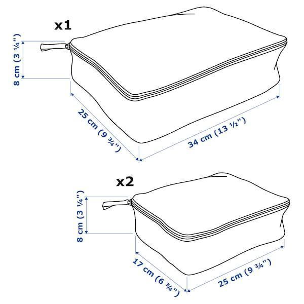 Набір сумок для одягу IKEA RENSARE Сіро-чорні 3 предмети 304.325.02 304.325.02 ➜ Пакуємо МИ📦 фото