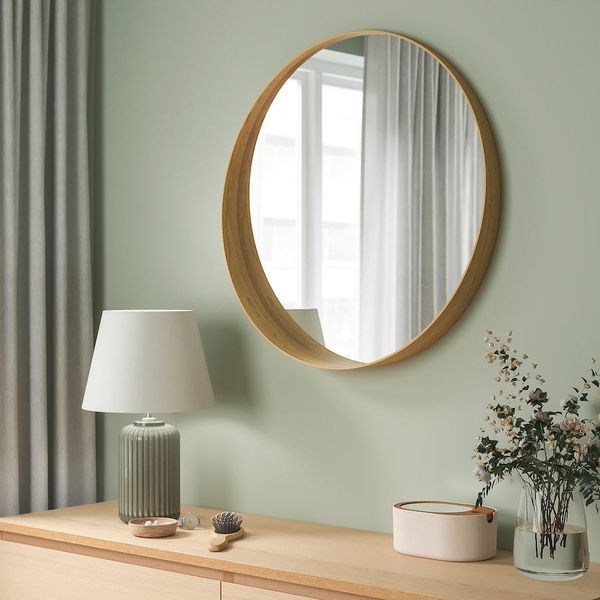 Дзеркало IKEA STOCKHOLM Діаметр - 80 см Світло-коричневе 905.915.88 905.915.88 ➜ Пакуємо МИ📦 фото