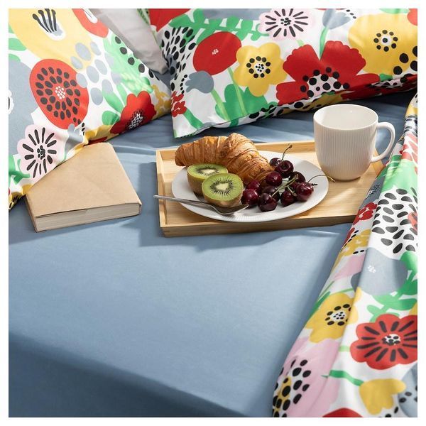 Простыня на резинке IKEA BRUKSVARA 90x200 см Голубая 105.746.01 105.746.01 ➜ Пакуємо МИ📦 фото
