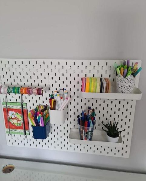Настенная доска-органайзер IKEA SK&Aring;DIS 76х56 см. 103.216.18 Белая 103.216.18 ➜ Пакуємо МИ📦 фото