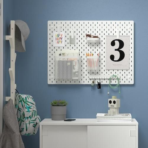 Настенная доска-органайзер IKEA SK&Aring;DIS 76х56 см. 103.216.18 Белая 103.216.18 ➜ Пакуємо МИ📦 фото