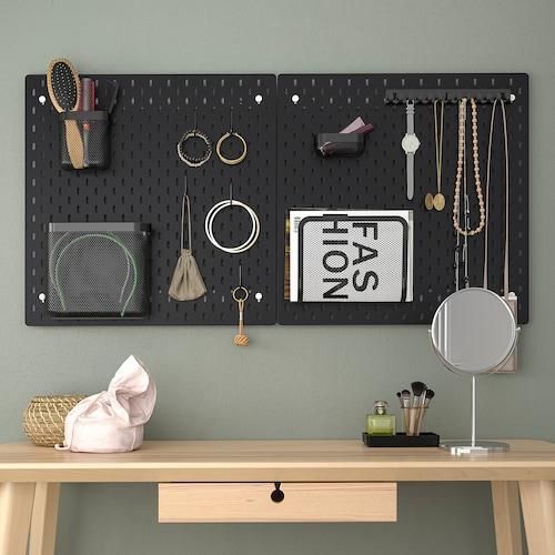 Набор корзин для настенного органайзера IKEA SK&Aring;DIS 3 предмета 405.699.43 Черный 405.699.43 ➜ Пакуємо МИ📦 фото
