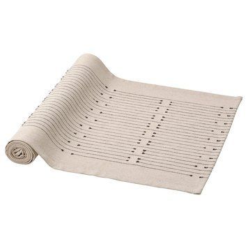 Дорожка на стол (скатерть) IKEA V&Aring;RARV 35x150 см Натуральная / серая 205.458.54 205.458.54 ➜ Пакуємо МИ📦 фото