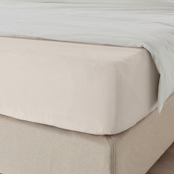 Простыня IKEA DVALA 140х200 см Бежевая 303.571.59 303.571.59 ➜ Пакуємо МИ📦 фото