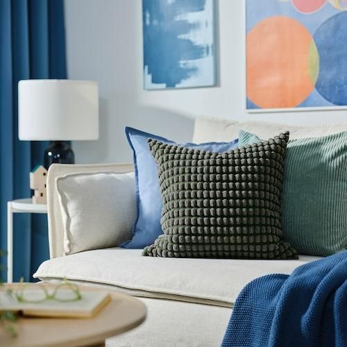 Наволочка IKEA SVARTPOPPEL 905.430.07 Серо-зелена 905.430.07 ➜ Пакуємо МИ📦 фото