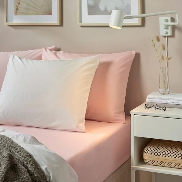 Простыня IKEA DVALA 140х200 см Розовая 403.576.58 403.576.58 ➜ Пакуємо МИ📦 фото