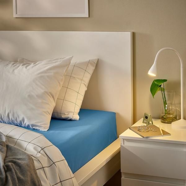 Простыня IKEA DVALA 140х200 см Синяя 805.757.01 805.757.01 ➜ Пакуємо МИ📦 фото