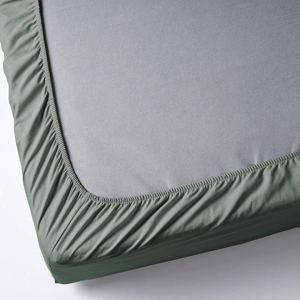 Простыня IKEA DVALA 140х200 см Серо-зеленая 405.496.29 405.496.29 ➜ Пакуємо МИ📦 фото