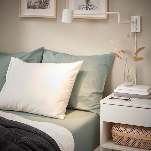 Простыня IKEA DVALA 140х200 см Серо-зеленая 405.496.29 405.496.29 ➜ Пакуємо МИ📦 фото