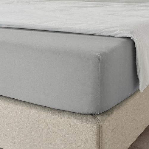 Простирадло IKEA DVALA 90х200 см Сіре 504.824.59 504.824.59 ➜ Пакуємо МИ📦 фото