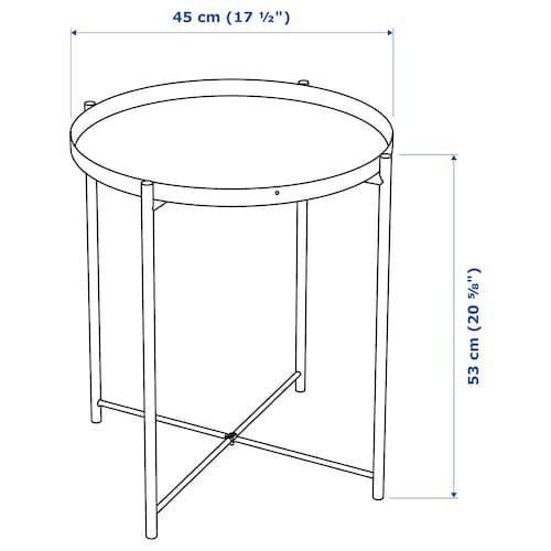 Стіл-піднос IKEA GLADOM Білий 45x53 см 70337819 703.378.19 ➜ Пакуємо МИ📦 фото