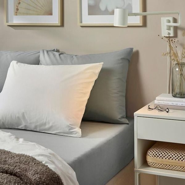 Простирадло IKEA DVALA 90х200 см Сіре 504.824.59 504.824.59 ➜ Пакуємо МИ📦 фото
