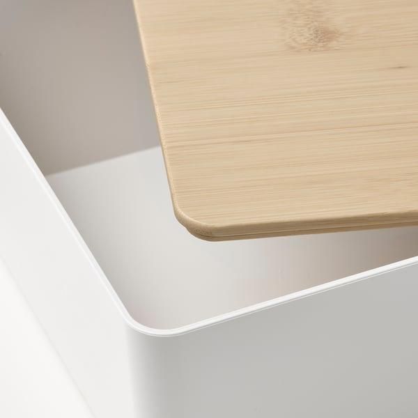 Контейнер із кришкою IKEA KUGGIS 18x26x8 см Білий / бамбук 795.612.86 795.612.86 ➜ Пакуємо МИ📦 фото