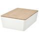 Контейнер із кришкою IKEA KUGGIS 18x26x8 см Білий / бамбук 795.612.86 795.612.86 ➜ Пакуємо МИ📦 фото 1